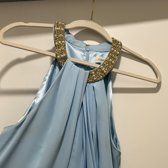 Calvin Klein draped chiffon halter Evening Gown - Picture 3 of 3